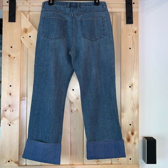 So Blue by Sigrid Olsen 100% Cotton Flip Up Jeans Sz 6 - Picture 2 of 8